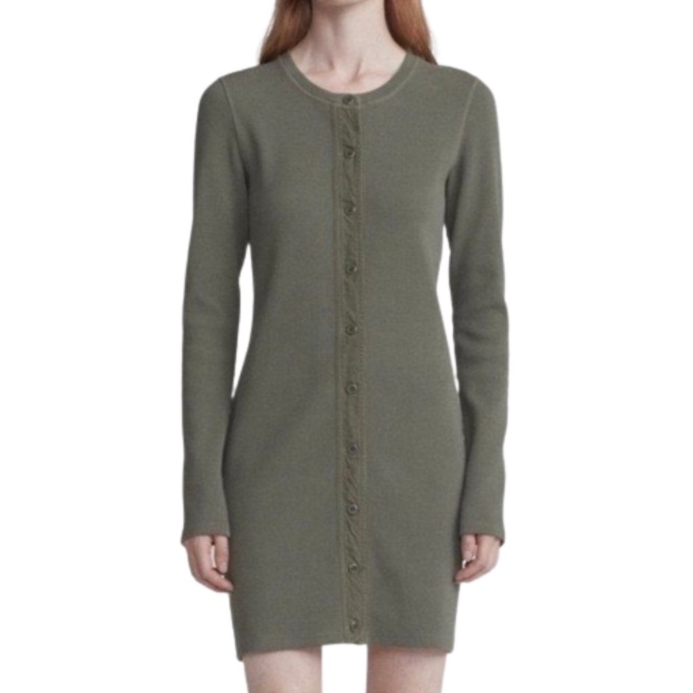 Rag & Bone Sage Green Thermal Button Up Dress